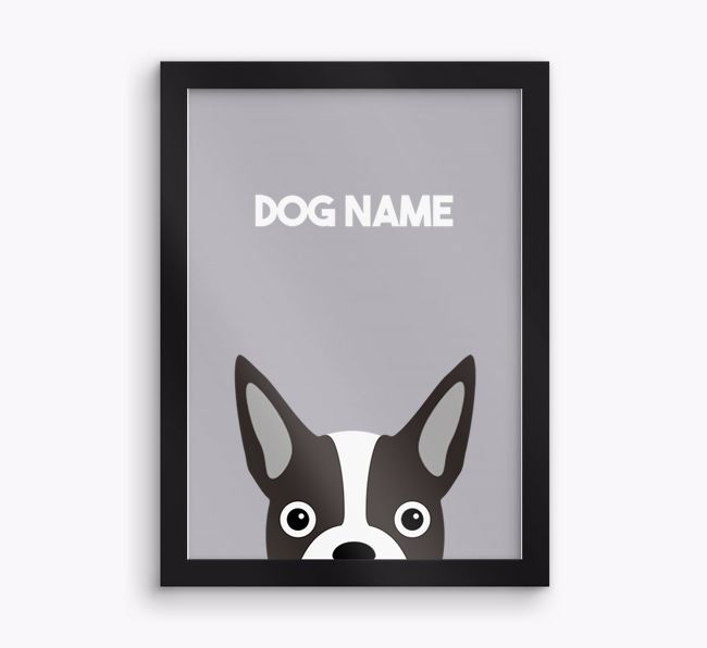 Peeking Dog: Personalised {breedFullName} Framed Print